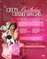 1 bureau of your choice 2 rounds of credit repair birthday sale